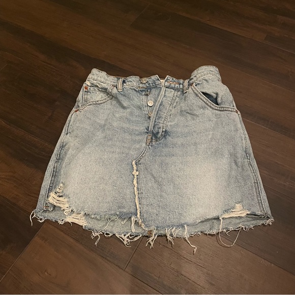 Free People Brea Cutoff Skirt in Mile High Blue Size 26 - Picture 7 of 9